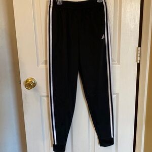 Boys, black adidas jogger pants. Size L14.